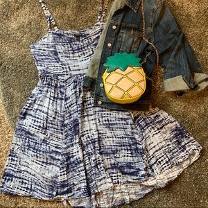 Torrid Blue Shibori Challis Skater Dress